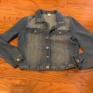 Distressed size medium denim jacket